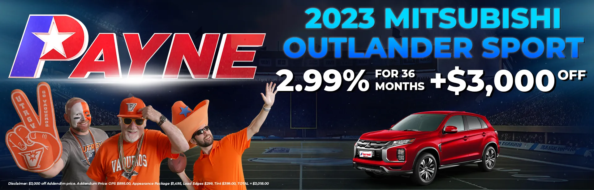 2.99% for 36 MO Outlander Sport