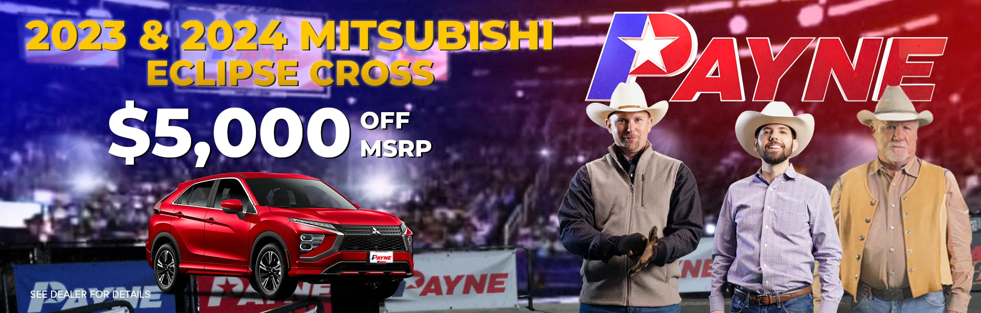 Get $5,000 off MSRP on a 2023 and 2024 Mitsubishi Eclispe Cross