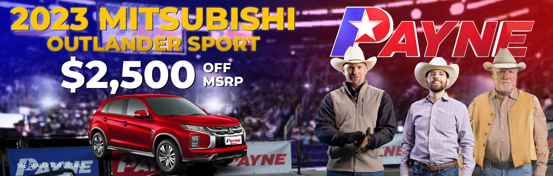 $2,500 off MSRP on a 2023 Mitsubishi Outlander Sport