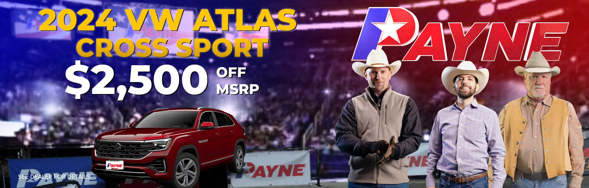Get $2,500 off MSRP on a 2024 VW Atlas Cross Sport