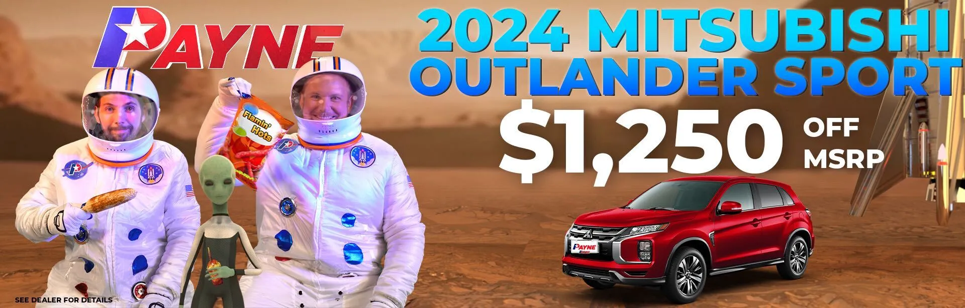 Get $1,250 off a 2024 Mitsubishi Mitsubishi Outlander Sport! 