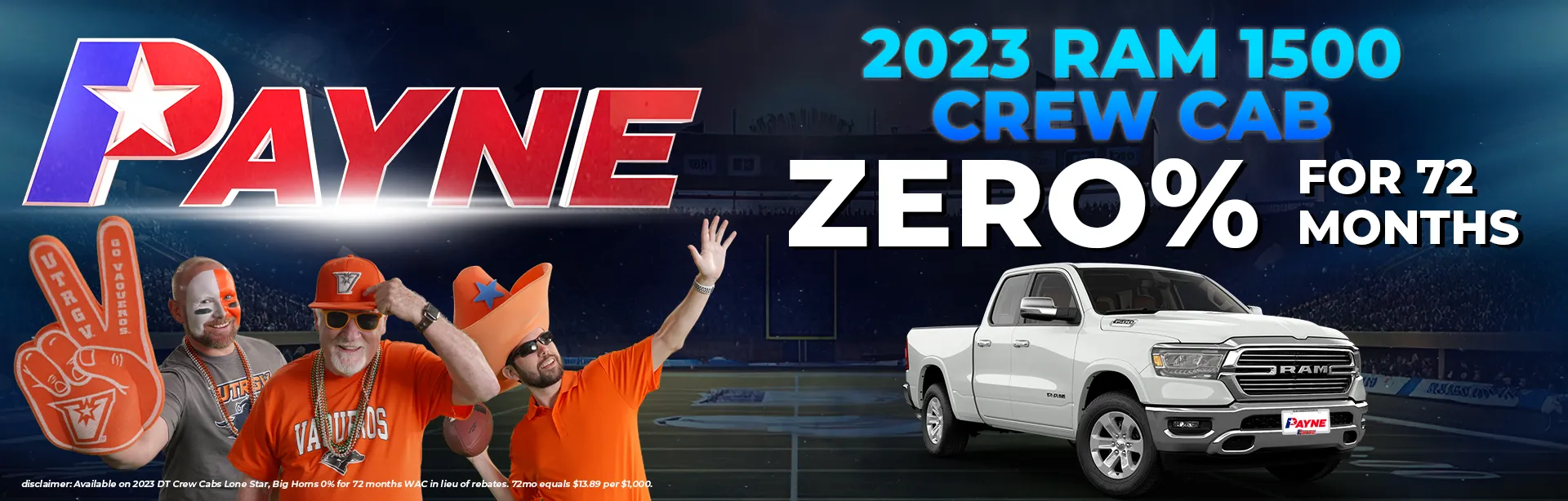 2023 RAM 1500 Crew Cab for 0% for 72 months