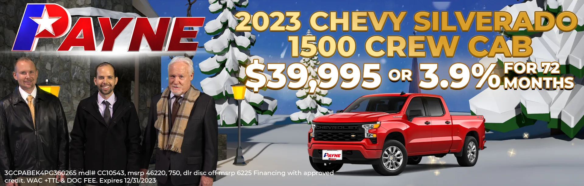 2023 Chevy Silverado 1500 $39,995 or 3.9% for 72 Months | Payne Chevrolet Buick GMC | Weslaco, TX