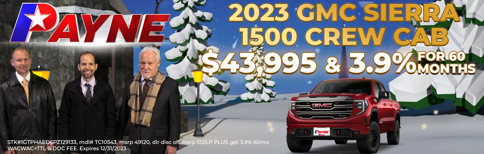 2023 GMC Sierra 1500 Crew Cab $43,995 & 3.9% for 60 Months | Payne Chevrolet Buick GMC | Weslaco, TX