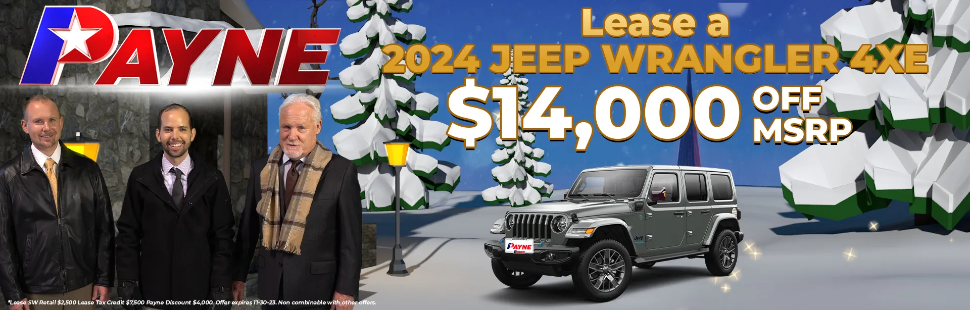 2024 Jeep Wrangler 4xe lease $14,000 Off MSRP